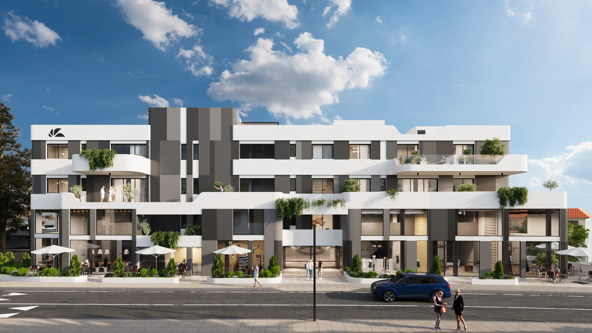 Shops in a new residential complex in Agios Athanasios