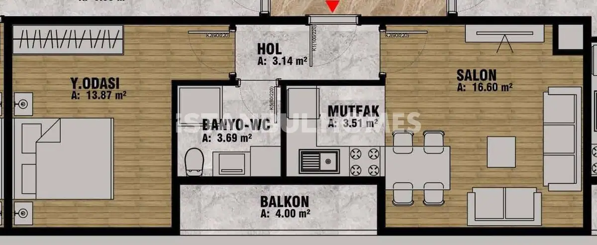Квартира 50 м² в Стамбуле - 9